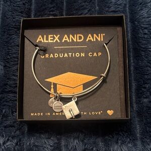 Alex and Ani Silver Graduation Cap Charm Bracelet